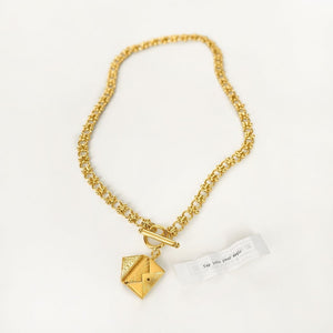 Love Letter Envelope Locket - Gold